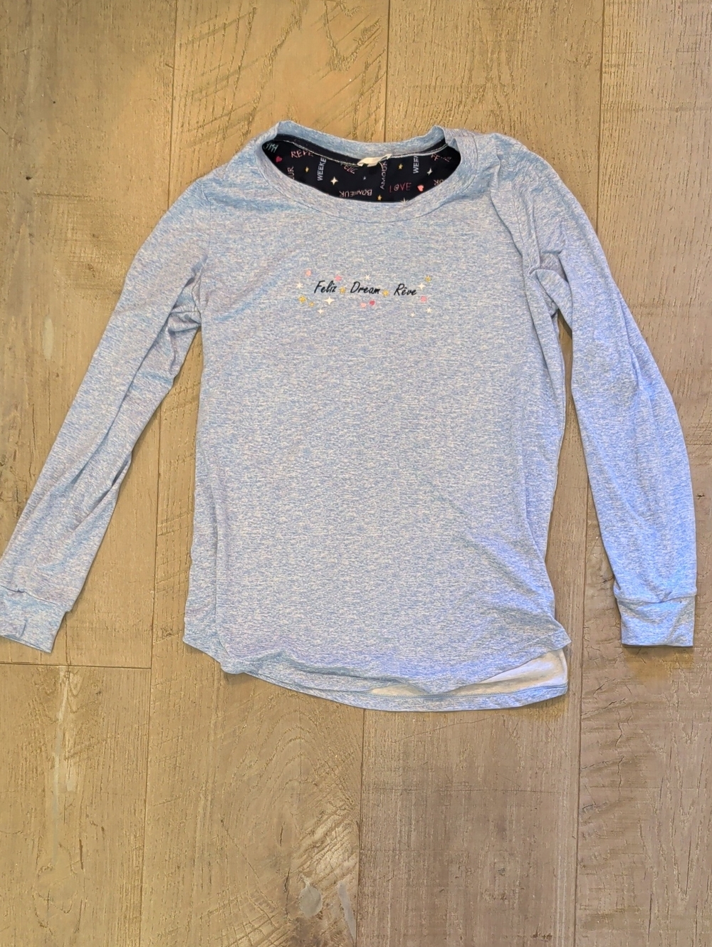 Emily & Jane Super Soft Long Sleeve Blue Sleep Shirt Size Small